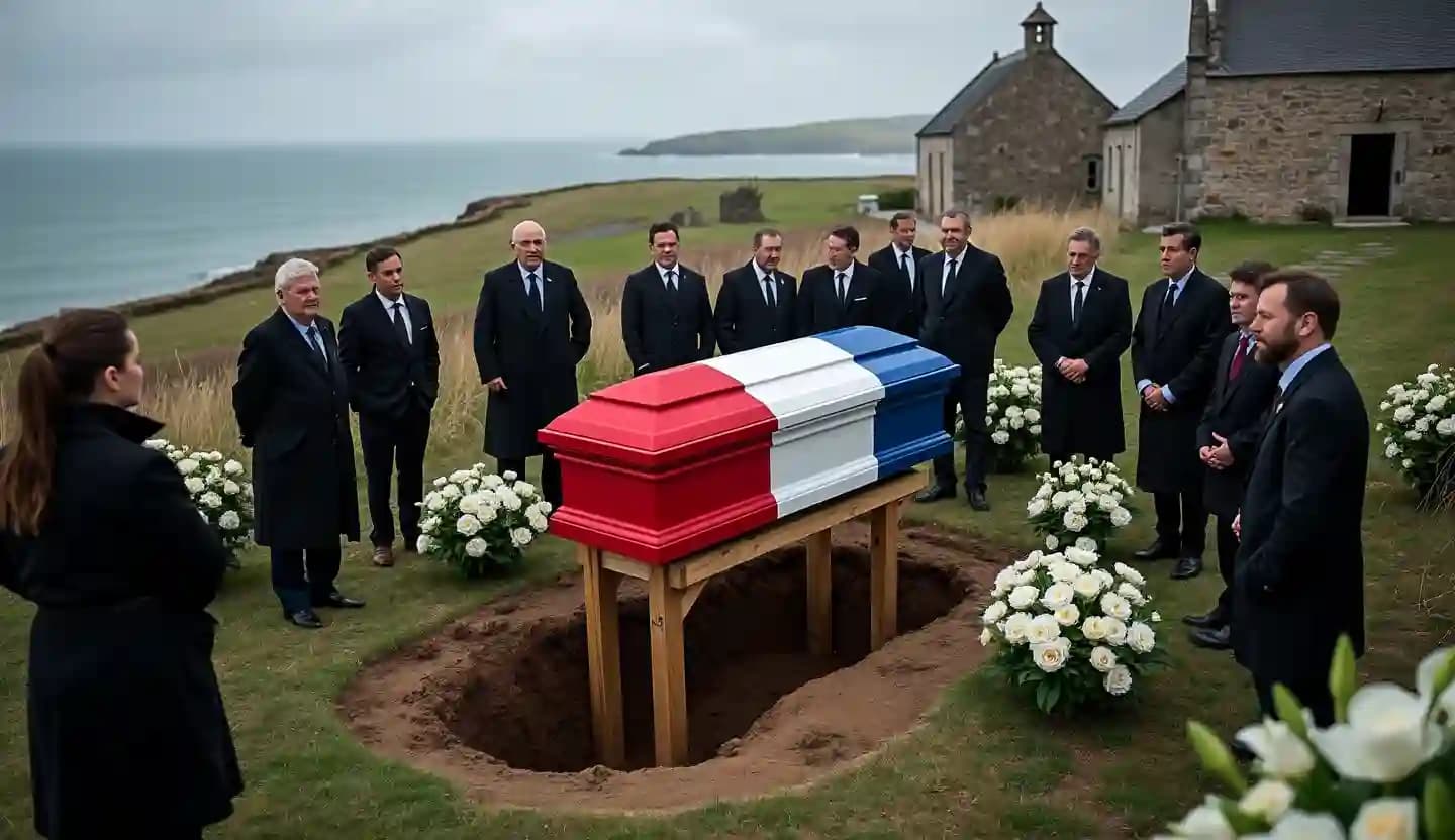 Derniers préparatifs avant l'inhumation de Jean-Marie Le Pen à La Trinité-sur-Mer